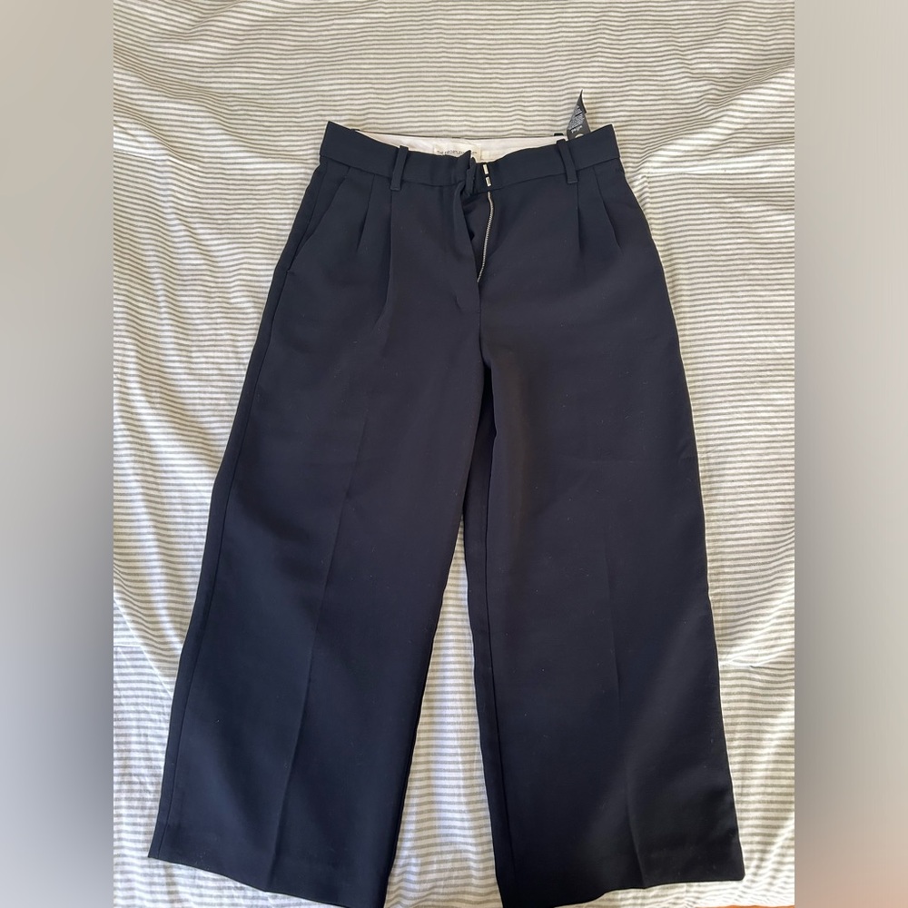 Aritzia Wilfred Effortless Crop Black Pants